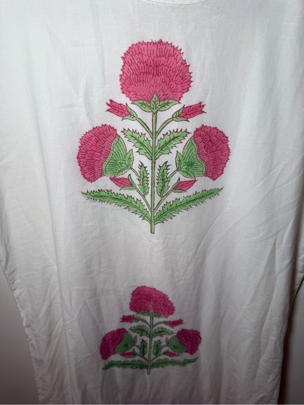 Madison Mathews Anne Maxi Dress White Milos Block Print Size Medium - Picture 8 of 10